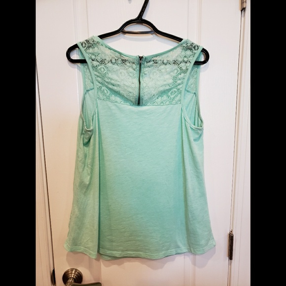 Sonoma Mint Green Tank with Lace - Picture 3 of 5